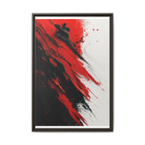 Vivid Red & Black Abstract Energy - High-Detail Ink Fusion Art Print