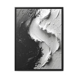 Monochrome Yin-Yang Impasto Swirl - Fine Art Modern Print