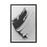 Monochromatic Elegance: Abstract Swirls Brushwork Art Print