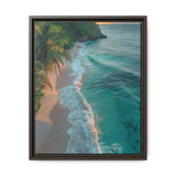 Tropical Serenity at Golden Hour - Vibrant Beach Aerial View Print