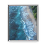 Golden Hour Tropical Beach - Vibrant Anime Aerial Art Print