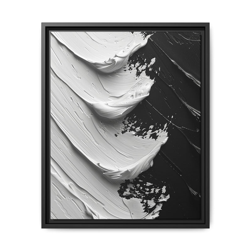 Abstract Swirls Art - Black & White Brushwork Print on Museum Paper