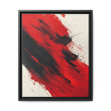 Abstract Fury: Vivid Red & Black Brushstrokes on White - 8K Art Print
