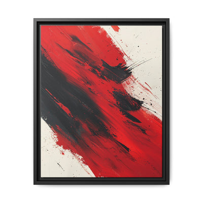 Abstract Fury: Vivid Red & Black Brushstrokes on White - 8K Art Print