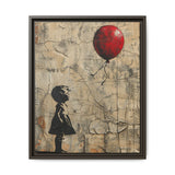 Urban Innocence: Child with Red Balloon - Banksy-Style Art Print