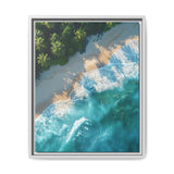 Golden Hour Bliss: Vibrant Tropical Beach Aerial Art Print