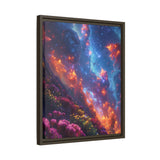 Galactic Garden: Neon Flora & Cosmic Vistas - Premium Art Print