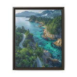 Coastal Serenity: Aerial BC Highway - Museum Grade Art Print