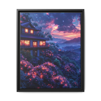 Stellar Flora: Neon-Cosmic Nature Art Print on Museum Grade Paper