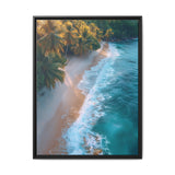 Golden Hour Tranquility: Tropical Beach Aerial View Art Print