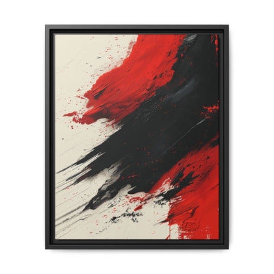 Abstract Energy Red & Black Ink Strokes - Premium 8K Art Print