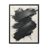 Abstract Energy: Bold Black & White Brush Stroke Art Print
