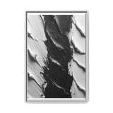 Abstract Swirls Art Print - Black & White Brushstroke Canvas