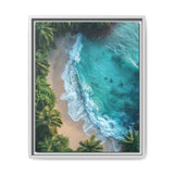 Tropical Serenity: Golden Hour Beach Aerial View - 4K Print