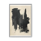 Abstract Black & White Brush Stroke Dynamic Art Print
