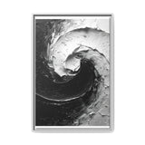 Yin Yang Serenity - Abstract Monochrome Oil Canvas Art