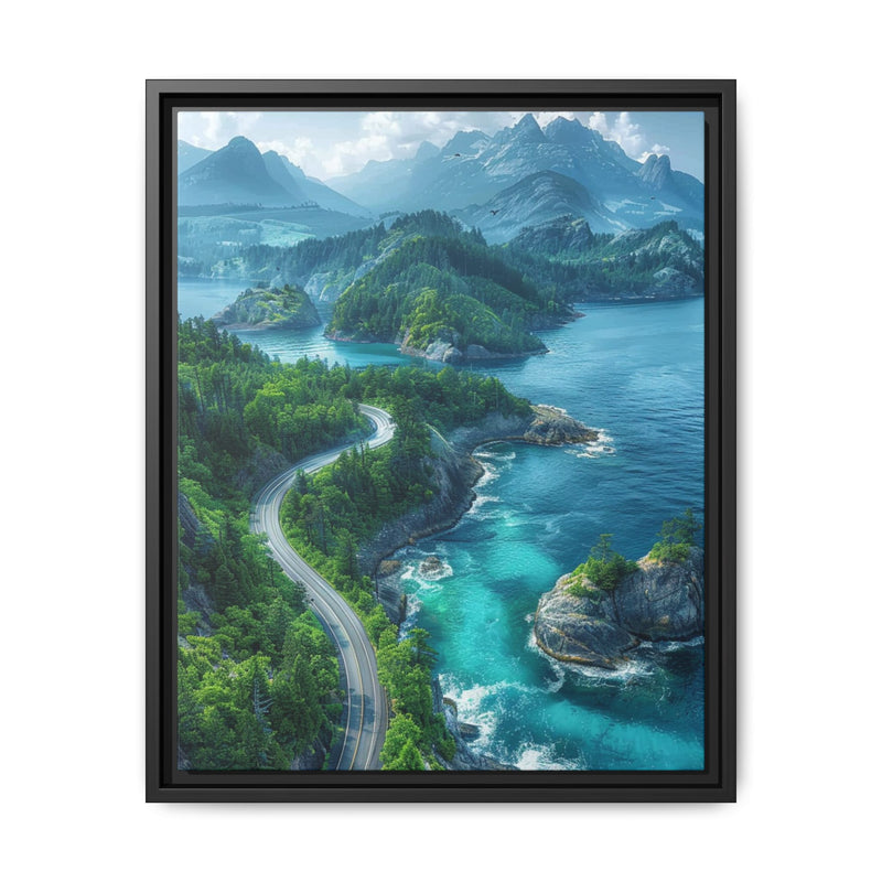 Coastal Highway Elegance: Birdseye View Art Print on Museum Grade Paper
