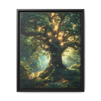 Enchanted Forest Whimsy: Majestic Trees & Sun-Dappled Glade Print