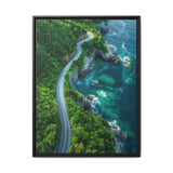 Coastal Elegance: Serene BC Highway Aerial View Art Print