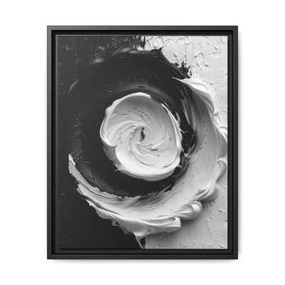 Monochrome Yin-Yang Impasto Swirl Art Print - Museum Quality