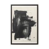Abstract Essence: Bold Black & White Dynamic Brush Stroke Art Print