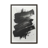 Dynamic Abstract Brushstrokes - Bold Black & White Canvas Art Print