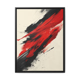 Abstract Chaos: Vivid Red & Black Brushstroke Art Print - 8K