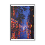 Twilight Neon Urban Dreamscape - Premium Canvas Art Print