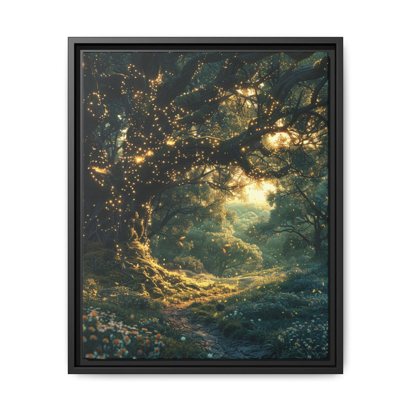 Twilight Enchantment: Majestic Oaks & Firefly Glow - Fine Art Print