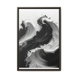 Yin-Yang Impasto Swirl - Elegant Monochrome Art Print