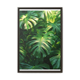 Floating Monstera Leaves Art Print - Serene Nature Elegance
