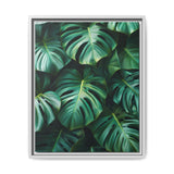 Serene Floating Monstera Leaves Art Print - Museum Grade Paper