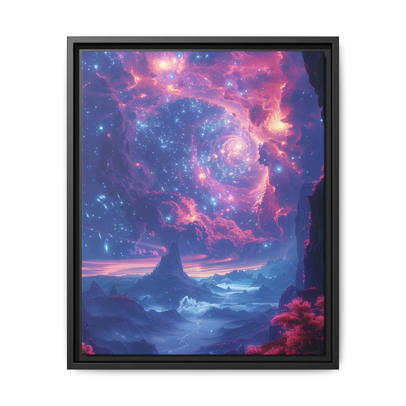 Stellar Garden: Neon Cosmos & Alien Flora Wall Art Print