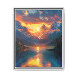 Golden Hour Serenity: Mountain Lake Landscape Fine Art Print