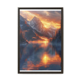 Golden Hour Majesty: Mountain & Lake Landscape Art Print