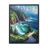 Coastal Serenity: Top-Down View of BC's Highway - Museum Print