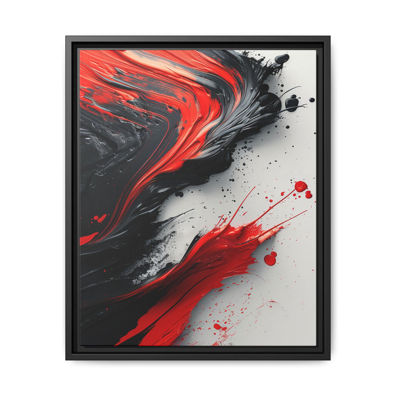 Abstract Chaos - Vivid Red and Black Brushstroke Art Print