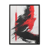 Abstract Energy - Vivid Red & Black Brushstrokes on White - Fine Art Print