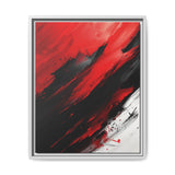 Vivid Abstract Chaos - Red and Black Brushstroke Art Print