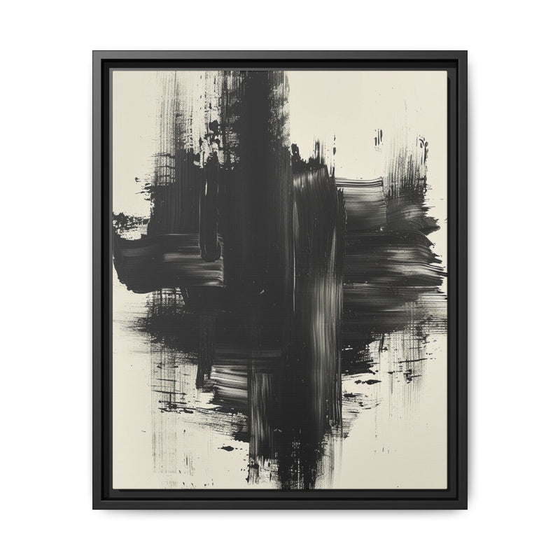 Abstract Monochrome Brushstrokes - Dynamic Canvas Art Print