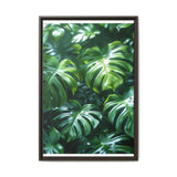 Floating Monstera Leaves - Serene Botanical Art Print