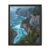 Coastal Serenity: Aerial BC Highway Art Print on Museum Paper