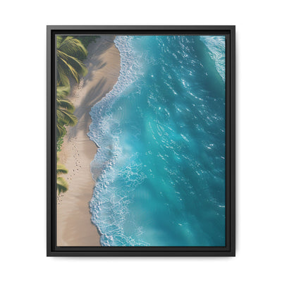 Golden Hour Serenity: Tropical Beach Aerial View - Premium Art Print