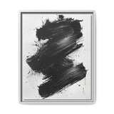 Abstract Dynamic Energy - Black & White Brush Stroke Art Print