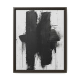 Abstract Movement: Bold Black Brushstrokes on Gray - Fine Art Print