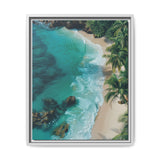 Golden Hour Tropical Haven - Premium Anime Beach Print
