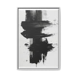 Abstract Elegance: Dynamic Black & White Brush Stroke Art Print