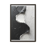 Monochrome Elegance: Swirling Abstract Art Brushwork Print