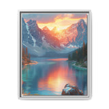 Golden Hour Serenity: Breathtaking Mountain & Lake Canvas Print