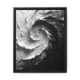 Monochrome Yin-Yang Swirl - Impasto Brush Fine Art Print